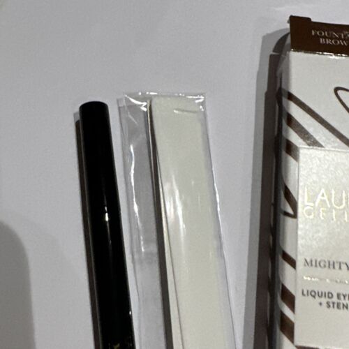 Laura Geller mighty pen liquid eyeliner & stencil Fountain Brown New Boxed - Picture 3 of 6