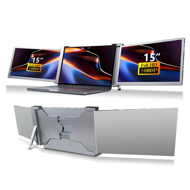 Triple Portable Monitor Laptop Screen Extender 15 Inch External FHD Screen G1S2 Triple Portable Monitor Laptop Screen Extender 15 Inch External FHD Screen G1S2