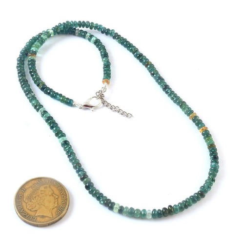 Natural Green Tourmaline Beads Necklace 925 Sterling Silver Handmade Jewelry1078 - Picture 9 of 9