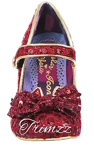 Size 10 (41 EUR)………IRREGULAR CHOICE……”Fancy That” Red Sequin Heels. New W/Box - Picture 3 of 9
