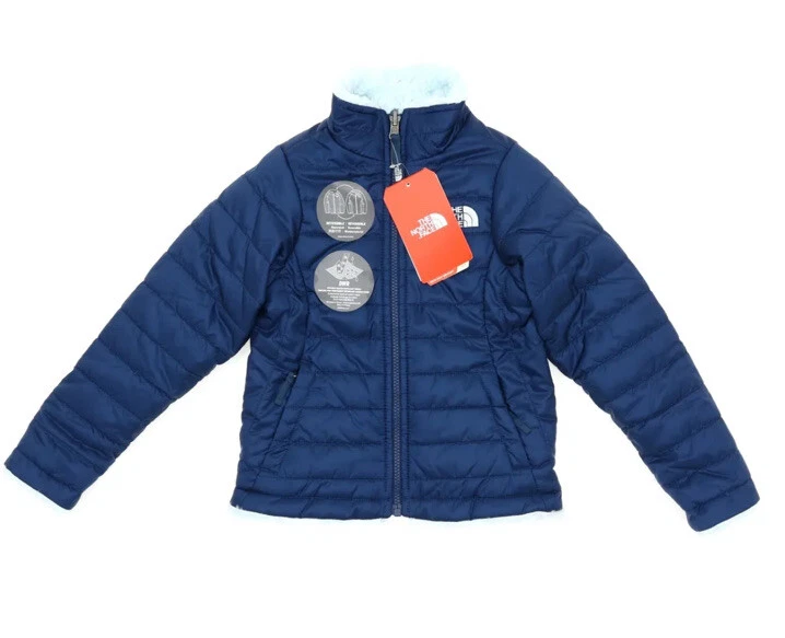 The North Face X5807 Kids Navy Reversible Mossbud Swirl Jacket Size XXS