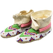 Sioux Children Mocassins 1910 Sinew Sewn