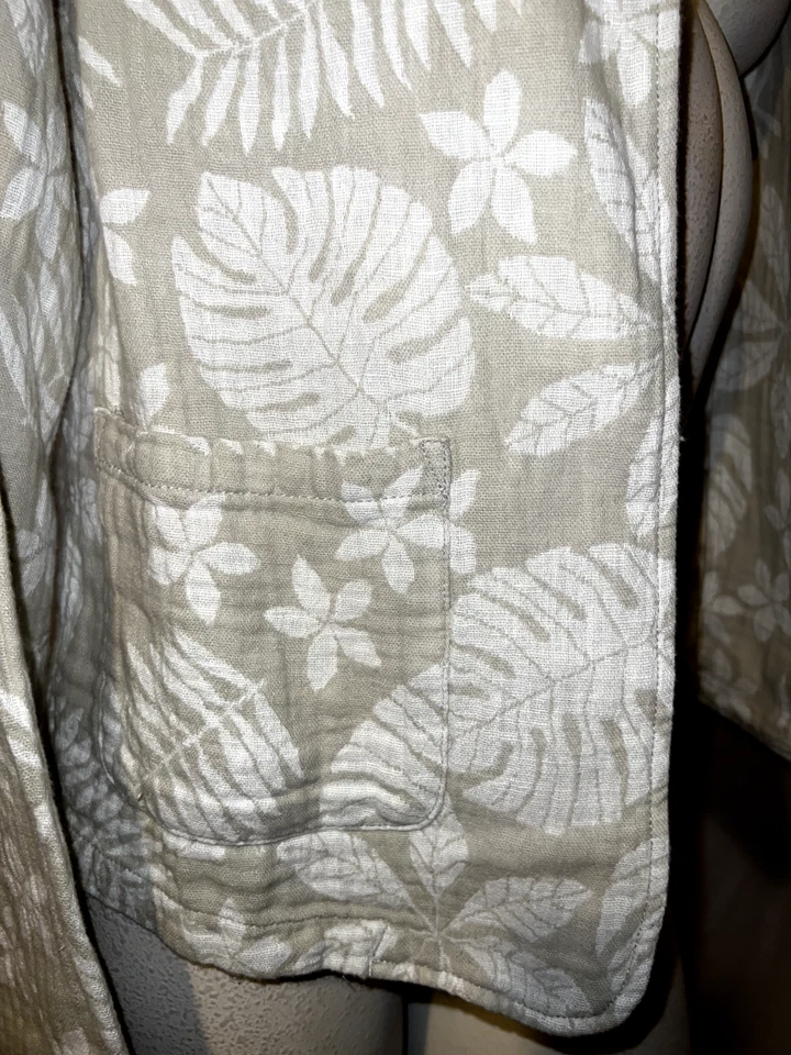 Nova Jaqueta TAHARI Feminina Tamanho P Bege Branco Floral Folha Linho Algodão Blazer Aberto - Imagem 4 de 4