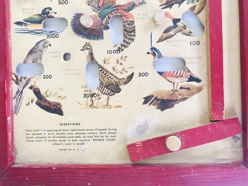 Vintage Trap Shot Game Birds Duck Goose Pheasant Table Top Marble Pinball USA - Picture 4 of 9