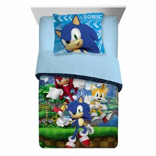 Sonic The Hedgehog Twin / Full Bedding 2 Piece Set - Comforter  Pillow Case