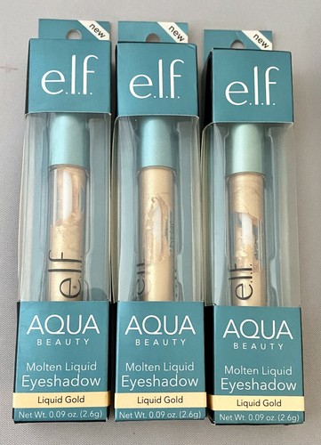 3-Pack: NEW e.l.f. ELF Aqua Beauty Molten Eyeshadow in 57032 Liquid Gold (Boxed) - Picture 2 of 2