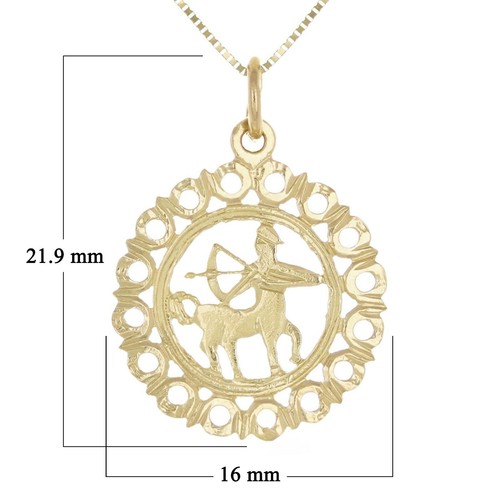 14k Yellow or White Gold SAGITTARIUS Zodiac Sign Charm Pendant Necklace 18" - Picture 6 of 12