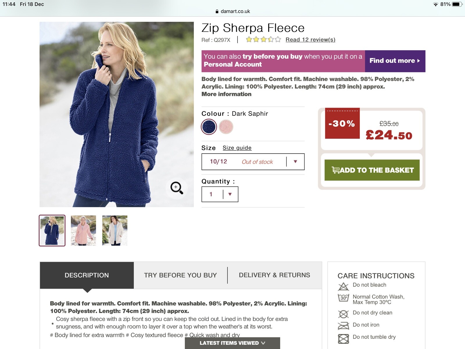 🦋UK XXL(26/28) Damart(ANNE DE LANCAY)Zip Sherpa Fleece Jacket🧥burgundyNEW🏷️ eBay