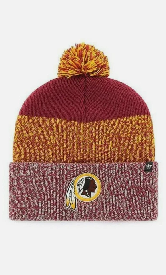 Washington Redskins hat cap beanie knit cuff pom '47 toboggan Commanders tuque - Imagem 2 de 4