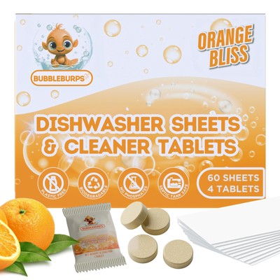 Dishwasher Detergent Sheets & Dishwasher Cleaner Tablets Concentrated Dish Wa...
