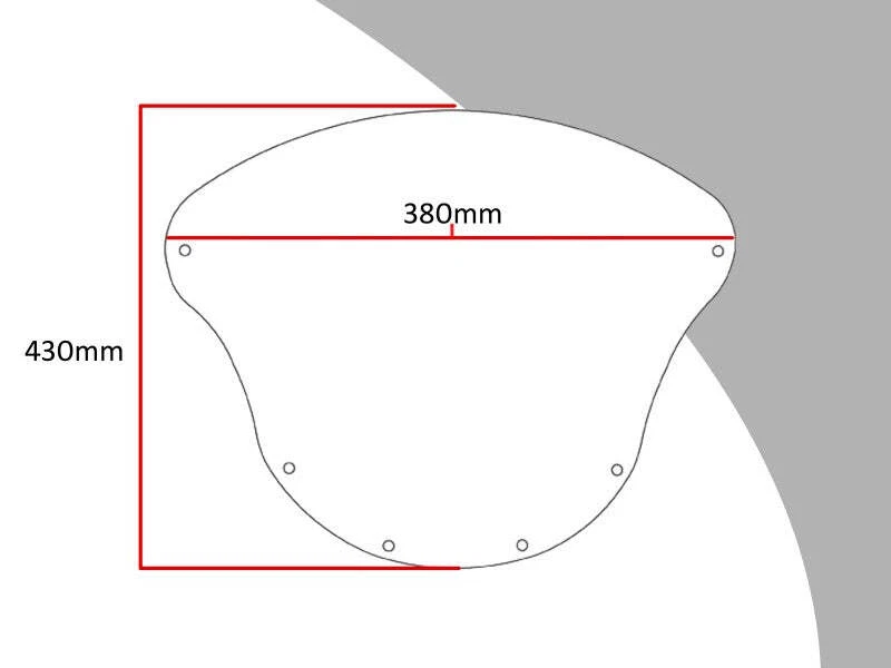 Ducati 900/750/600/400SS 89-1998 TRANSPARENTE 430mm Abatible/Alto PANTALLA Powerbronze Foto 2 de 3