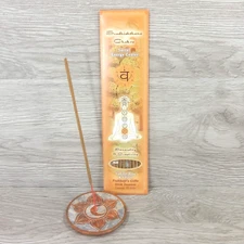 Svadhishtana Chakra Stick Incense & Soapstone Plate Burner Holder Set Spiritual