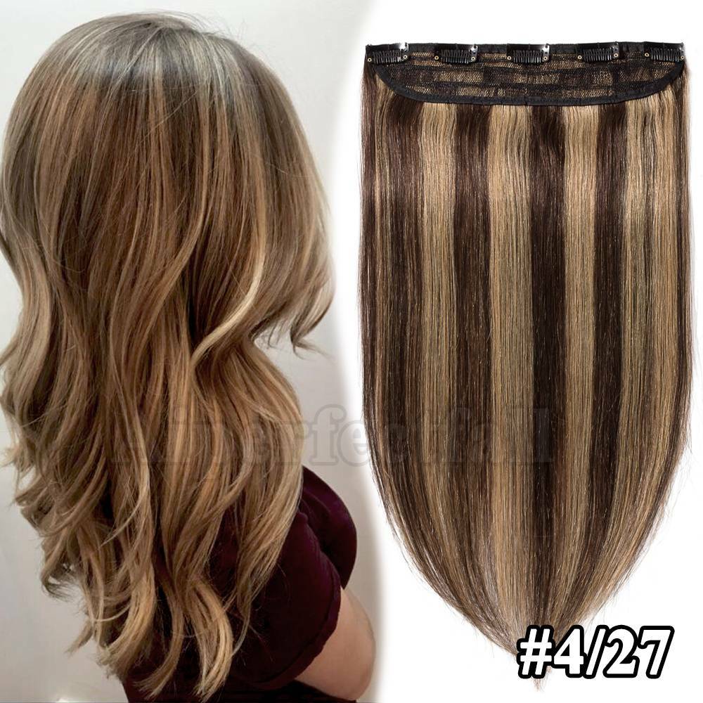 One Piece Clip in 100% Remy Human Hair Extensions 10\