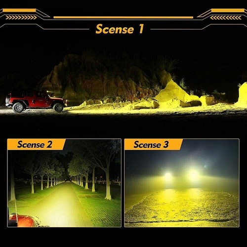 AUXBEAM 4pcs 4" LED Work Light Amber White Spot Pods for Can-Am Maverick X3 RR - Imagen 5 de 12