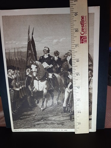 ANTQ Orig Litho George Washington TAKING COMMAND OF ARMY Chapel 1917 Mentor Mag - Bild 12 von 14