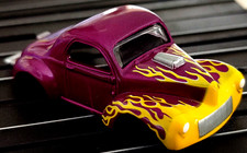 Willys Gasser Purple w/Flames JL TJet HO Slot Car BODY for AURORA autoworld DASH