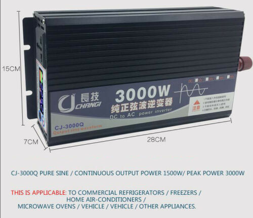 2000W-5000W Power Inverter DC12/24/48V to AC110V Pure Sine Wave Solar Converter - Picture 15 of 21
