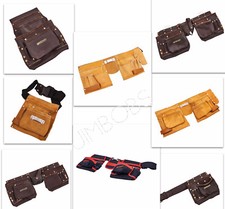 HEAVY DUTY LEATHER POCKET TOOL BELT BUILDERS WORK NAILS TOOLS AMTECH 8 DESIGNS 