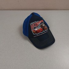Vintage Lightning McQueen Mater Cars Blue Latchback Hat Cap Disney Pixar READ