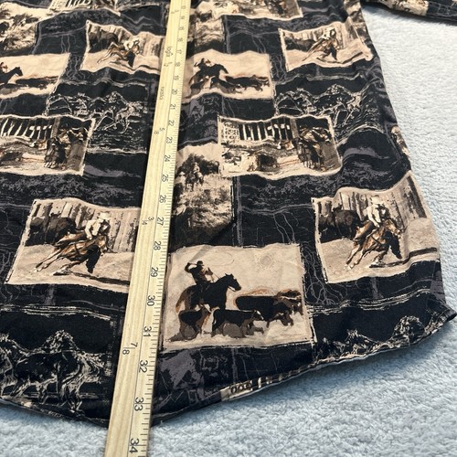 Vintage Bit & Bridle Button Down Shirt Men XLT Horses Western All Over Print AOP - Picture 5 of 6