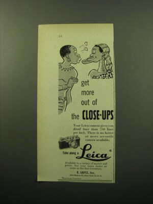 1950 Leica Cameras Ad - Get more out of the close-ups