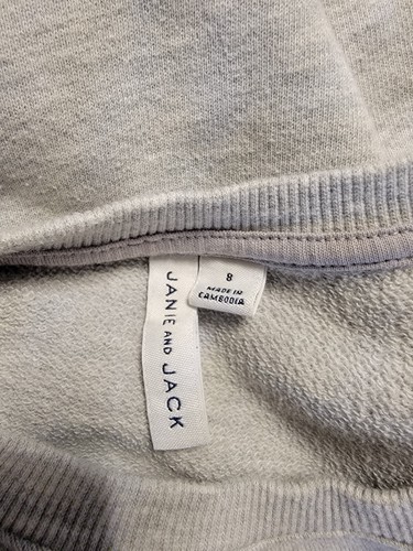 Janie And Jack Sweatshirt Girls Size 8 Crewneck Long Sleeves Gray - Picture 5 of 7