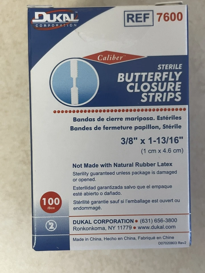 Dukal Butterfly Wound Closure Strips, Medium, 3/8″ x 1-13/16″ #7600 Case of 24 - Image 3 of 3