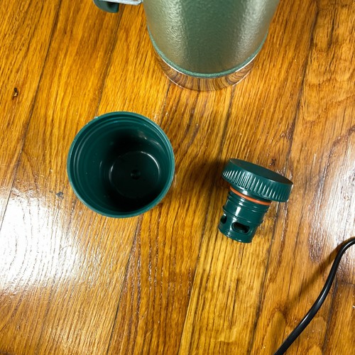 Klassische Stanley Vakuum Thermosflasche Kaffee Grün Hammertone 1 L. Edelstahl - Bild 5 von 6