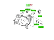 Toyota Tacoma 2005-2011 Left & Right Dark Chrome Front Headlights Genuine Oem Oe