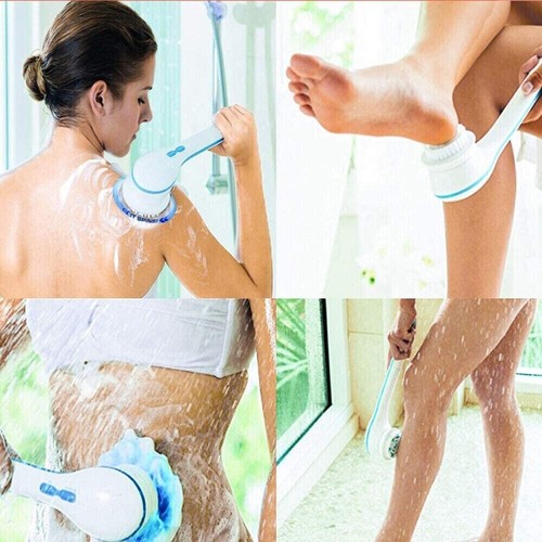 New 5 Heads Electric Bath Shower Spinning Spa Brush Body Back Massage Cleaning - Picture 10 of 10