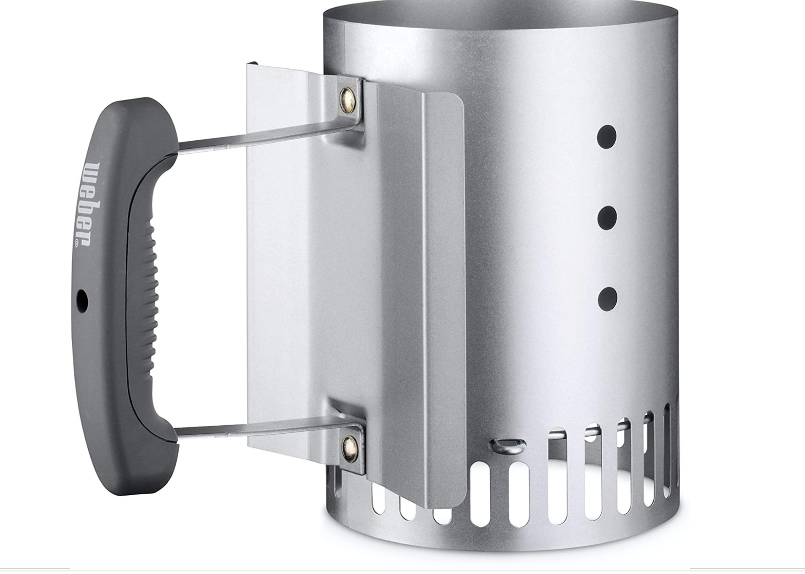Weber 7447 Pequeña Chimenea De Encendido Carbón Parrillas Jardín Acero Plata