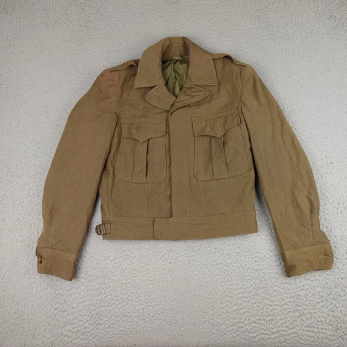 Vintage Post WW2 Jacket Mens 36R Green Warsaw Brothers 1946 Military