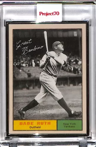 2021 TOPPS PROJECT 70 #633 BABE RUTH BY ARCHIVES P70 AP SILVER FRAME 51/51