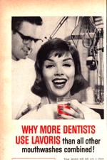 Lavoris Mouth Wash Dentist Pretty Lady Gargle Feel Healthy Vintage Print Ad 1959