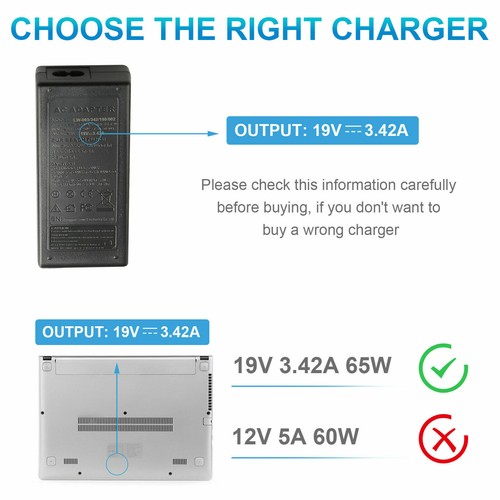 AC Adapter Laptop Charger 19V 3.42A 65W for Acer Aspire E1 E5 V3 V5 E15 Series - Picture 11 of 12