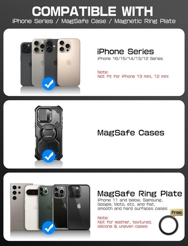 i-Blason MagSafe Portefeuille avec Pince à Monnaie Support Magnétique Série iPhone Porte Carte - Photo 33 sur 51