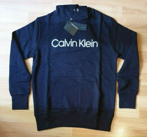 Calvin Sweatshirt mit Kapuze Bio-Baumwolle Blau Gr. S