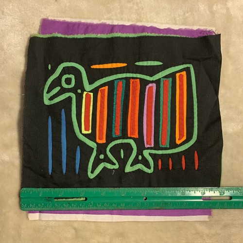 Mola from Panama 3 Different Fabric Applique Kuna Hand Made Sewing Art - Picture 8 of 10