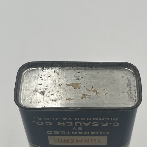 Vintage 1920's-1930's C. F. Sauer's Ground Choice Turmeric Tin, 2 Oz. - Picture 6 of 8