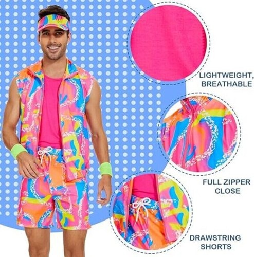 Adult Movie Barbie Ken Cosplay Costume Ladies Mens 80s Party Sportswear Outfits - Picture 11 of 13