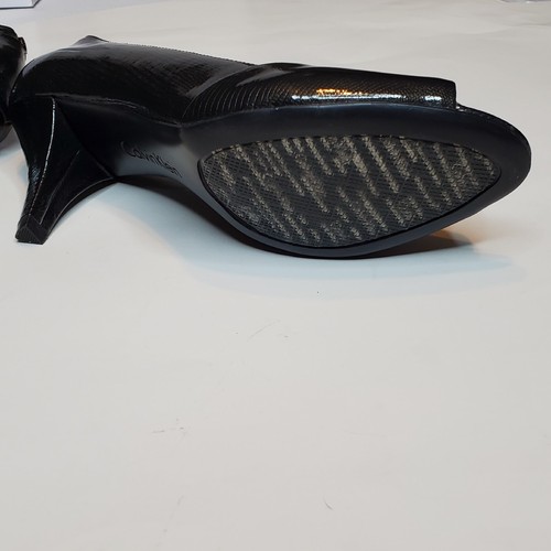 Calvin Klein Heels Womens 7.5 Parissa Black Open Toe W/ Box EUC MINTY - Picture 21 of 24