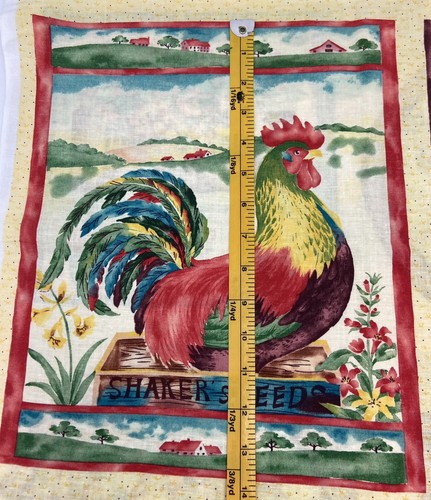 NOS Spring Roosters Chicks Sew Fabric Panel 45"x35" Farm Chickens Quilts Easter - Picture 3 of 24