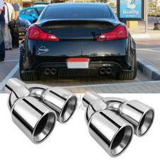 2x Angled Cut For Infiniti G37 G35 Stainless Exhaust Tip 2.5 Inlet 3.5 Outlet