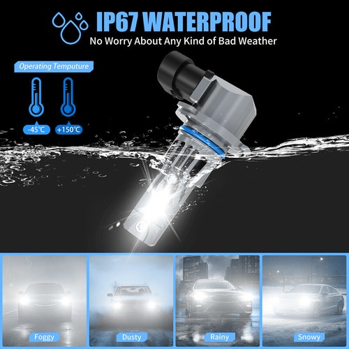 For GMC Sierra 1500 2500 2007-2013 LED Headlight Fog Light Bulbs 6000K White 6Pc - Picture 6 of 13