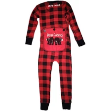 Lazy One Red Black 1pc Bear Cheeks Toddler Size 2T Pajamas Jumpsuit Cotton
