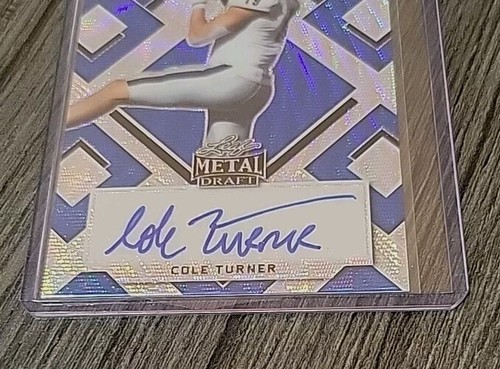 2022 Leaf Metal Draft Cole Turner Rookie Auto Blue Parallel #/25 Commanders - Bild 3 von 5