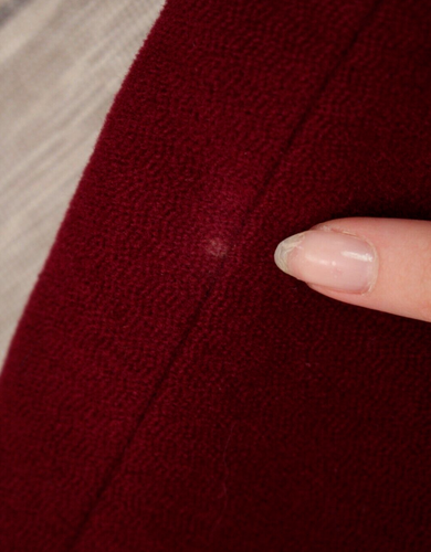 VTG Women's 40s Burgundy Wool Coat W/ Black Lambswool Trim Sz S/M 1940s - Picture 15 of 18