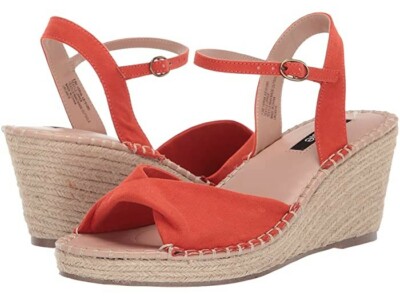 orange espadrille wedge sandal