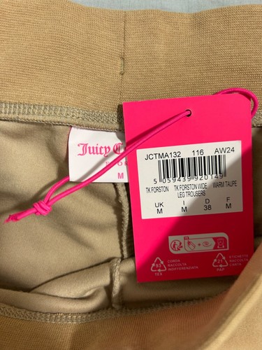 Juicy Couture, Women's Beige Velour Straight Leg Joggers, Size Medium - New - Picture 2 of 4