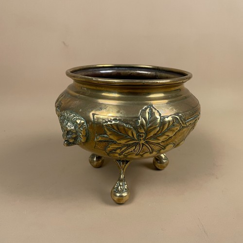 Antik Metall Gold Messing Metall Topf Übertopf Jardiniere Vintage Handarbeit 3 Meter - Bild 3 von 9